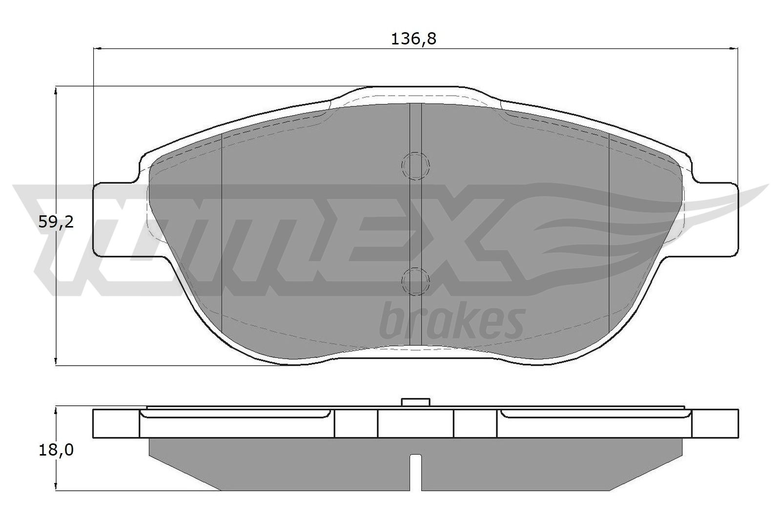 Sada brzdových platničiek kotúčovej brzdy TOMEX Brakes